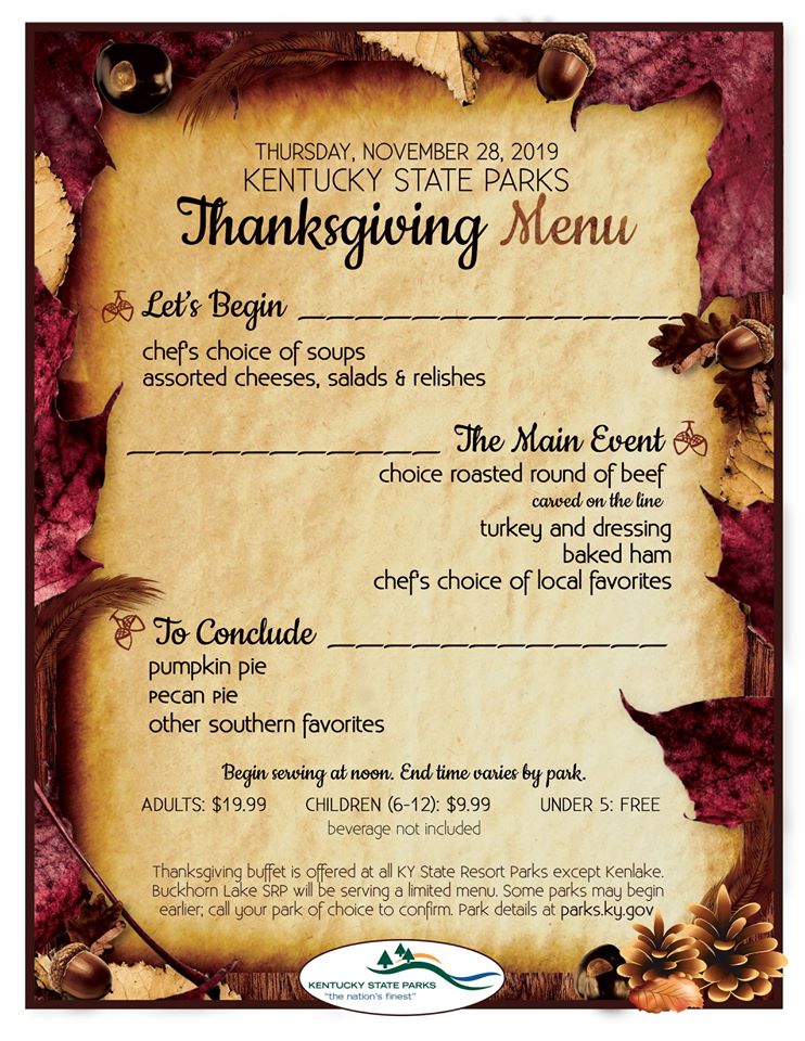 Thanksgiving Buffet at Pennyrile Forest flyer – Visit Hopkinsville ...